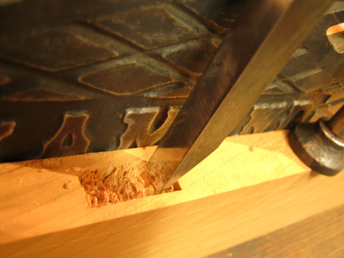 The Machine in use cutting a 3/8in. Mortise in Cherry The Machine in use cutting a 3/8in. Mortise in Cherry